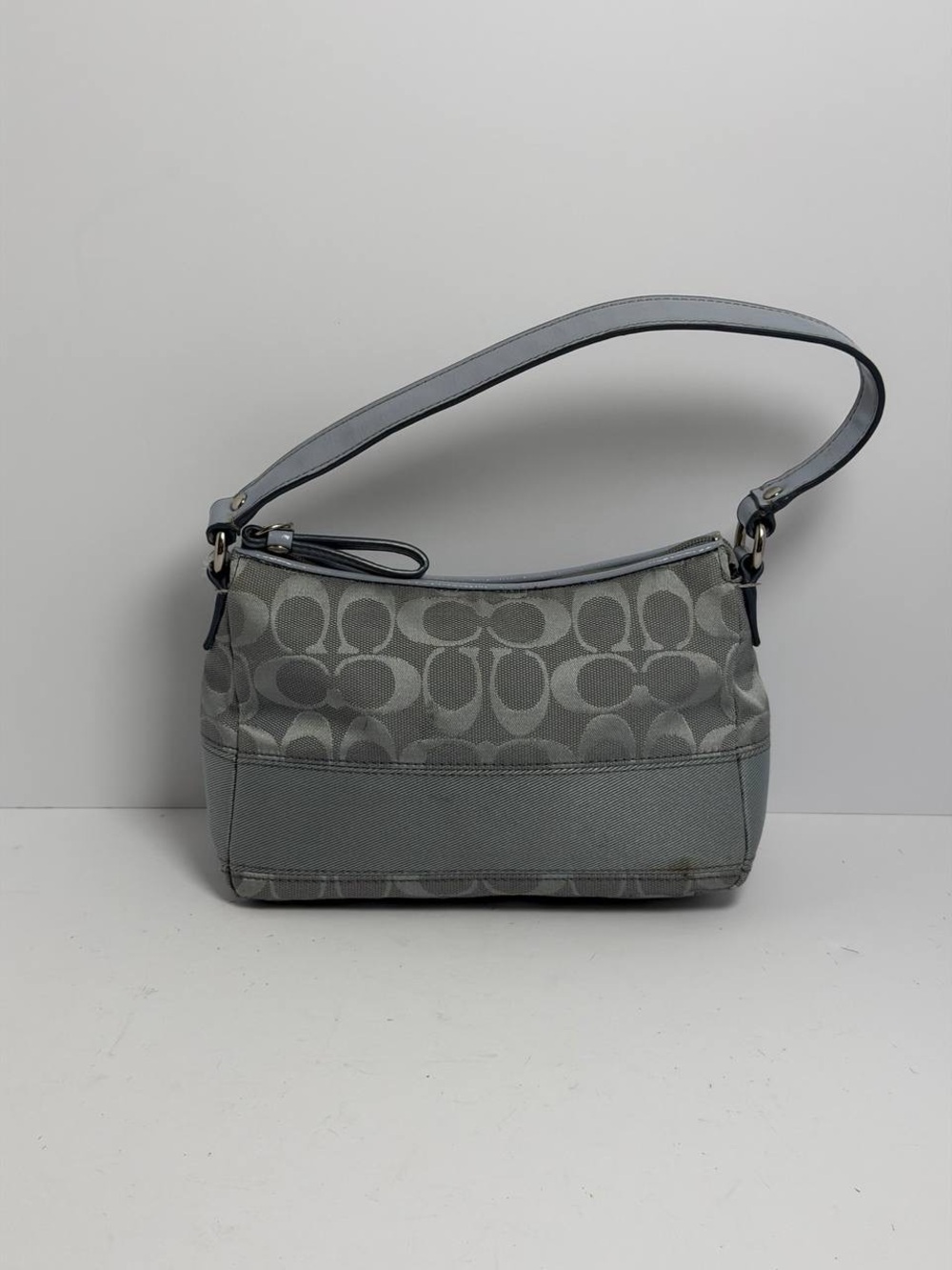 Coach Mini Signature Stripe Demi Shoulder Bag in Blue